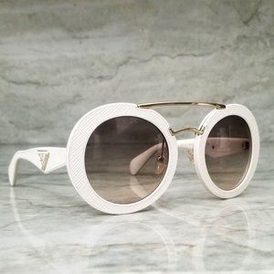 Prada | Ivory Leather Sunglasses SPR15S